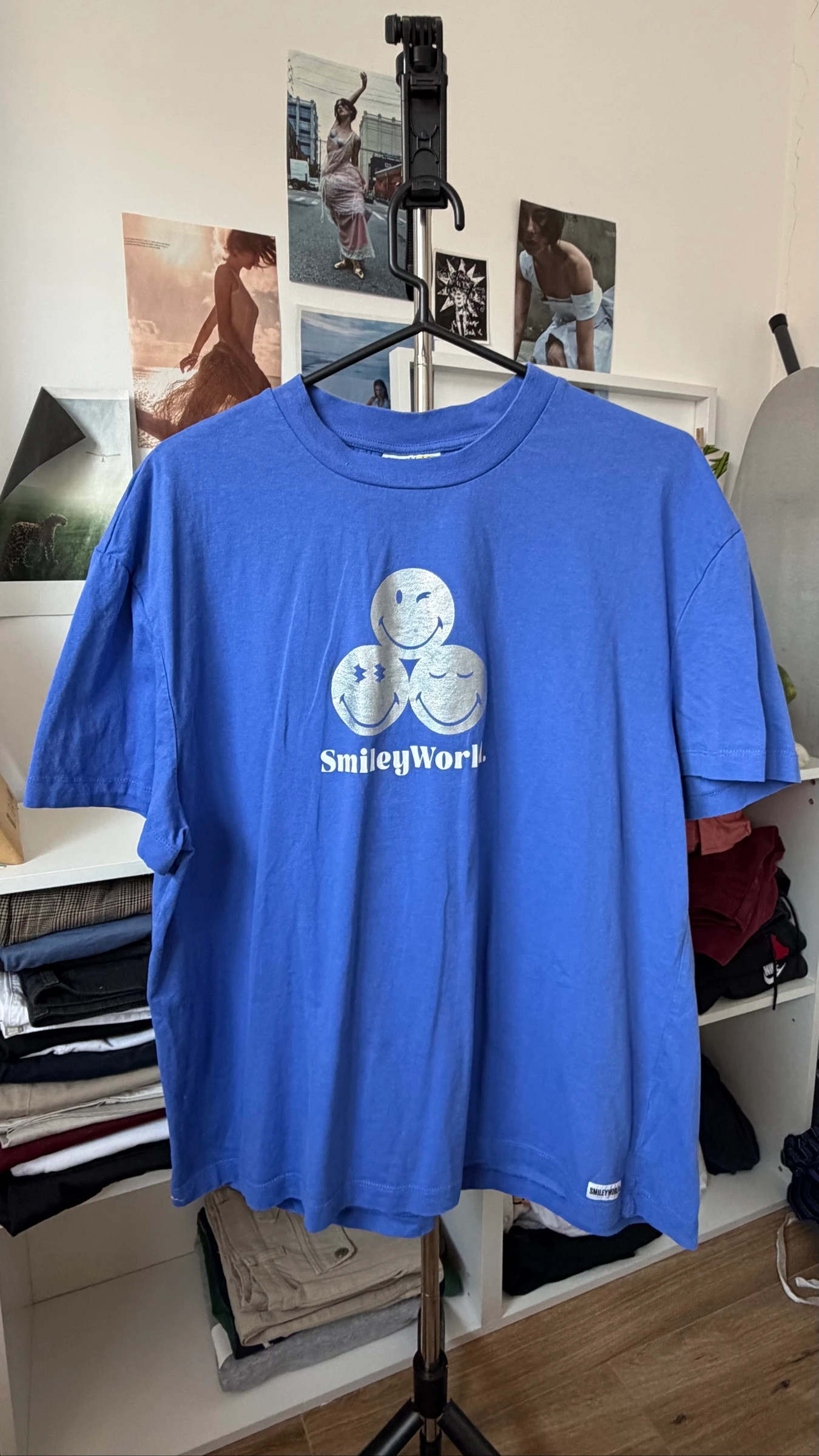 Camiseta SmileyWorld azul oversize – talla XL
